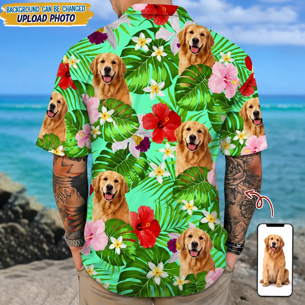 Custom Photo Tropical Style Dog Hawaii Shirt